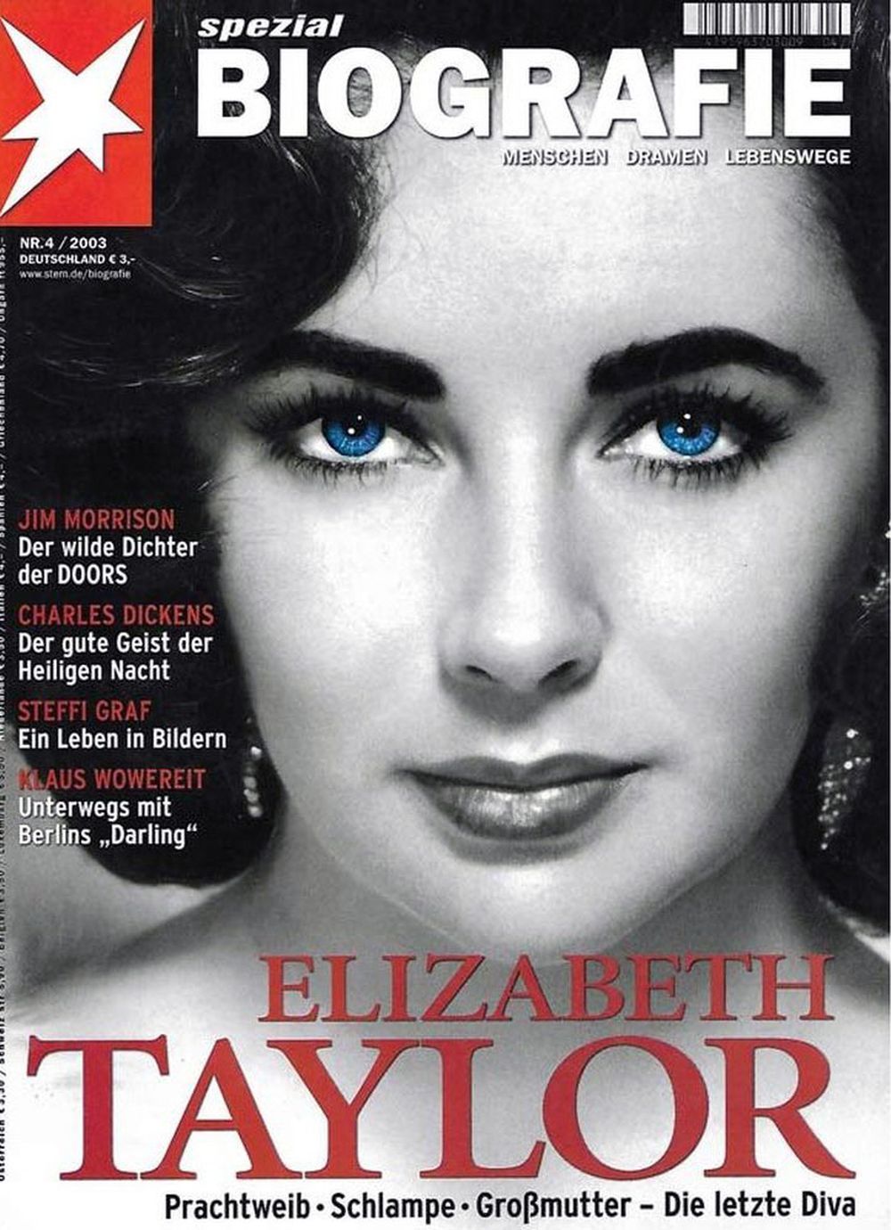 Stern Biografie Magazin Deutschland 2003-04 Elizabeth Taylor Jim Morrison Charles Dickens