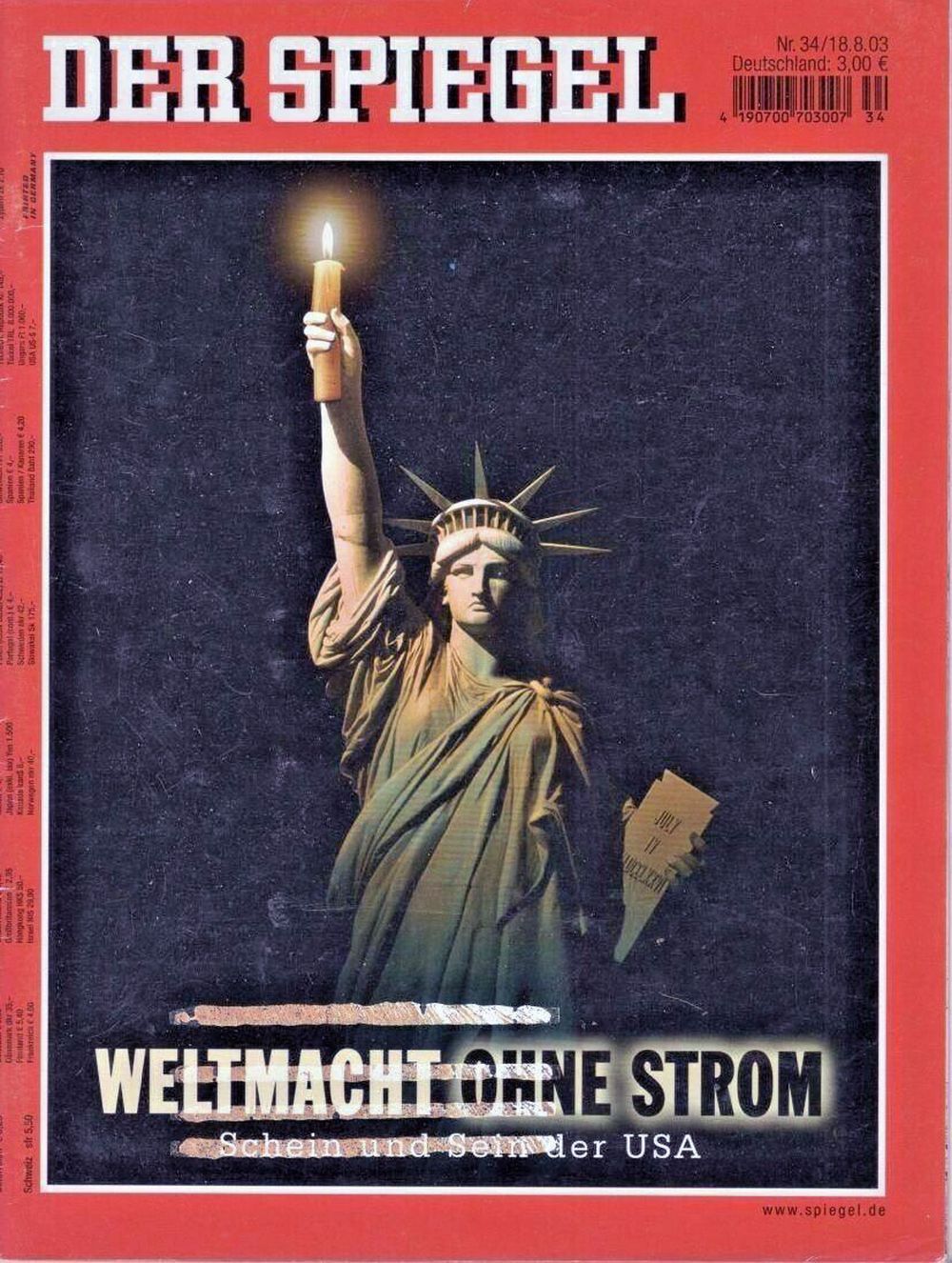 Der Spiegel Magazin Deutschland 2003-34 Statue Of Liberty
