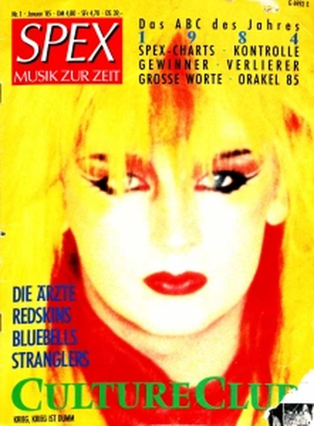 Spex Magazin Deutschland 1985-01 Culture Club Redskins Stranglers