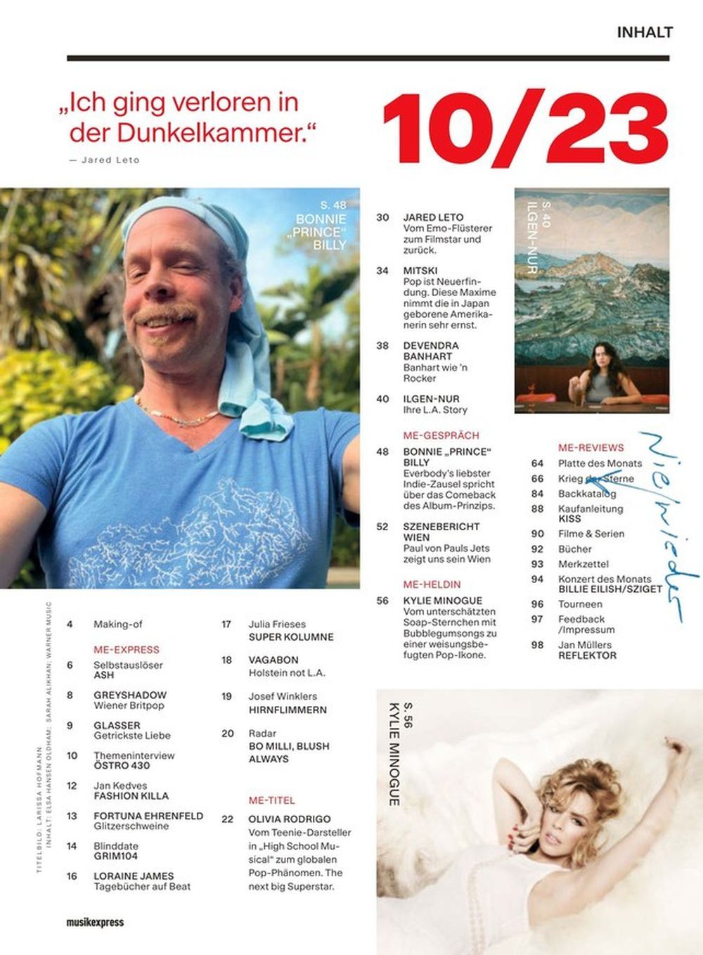 Musikexpress Magazin Deutschland 2023-10 Olivia Rodrigo Jared Leto Kiss