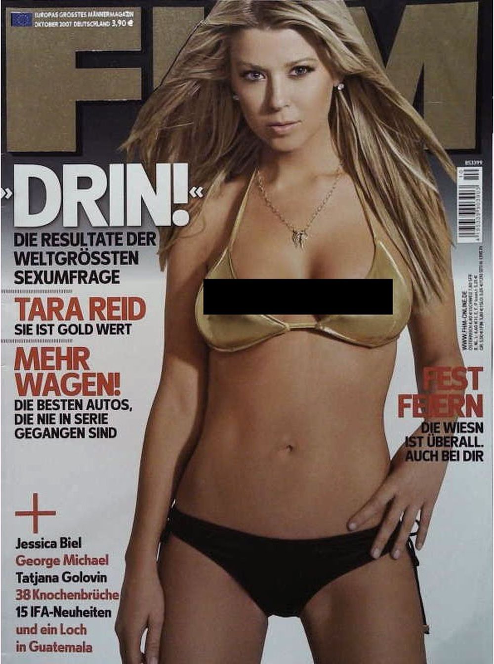FHM Magazin Deutschland 2007-10 Tara Reid Jessica Biel George Michael Tatjana Golovin