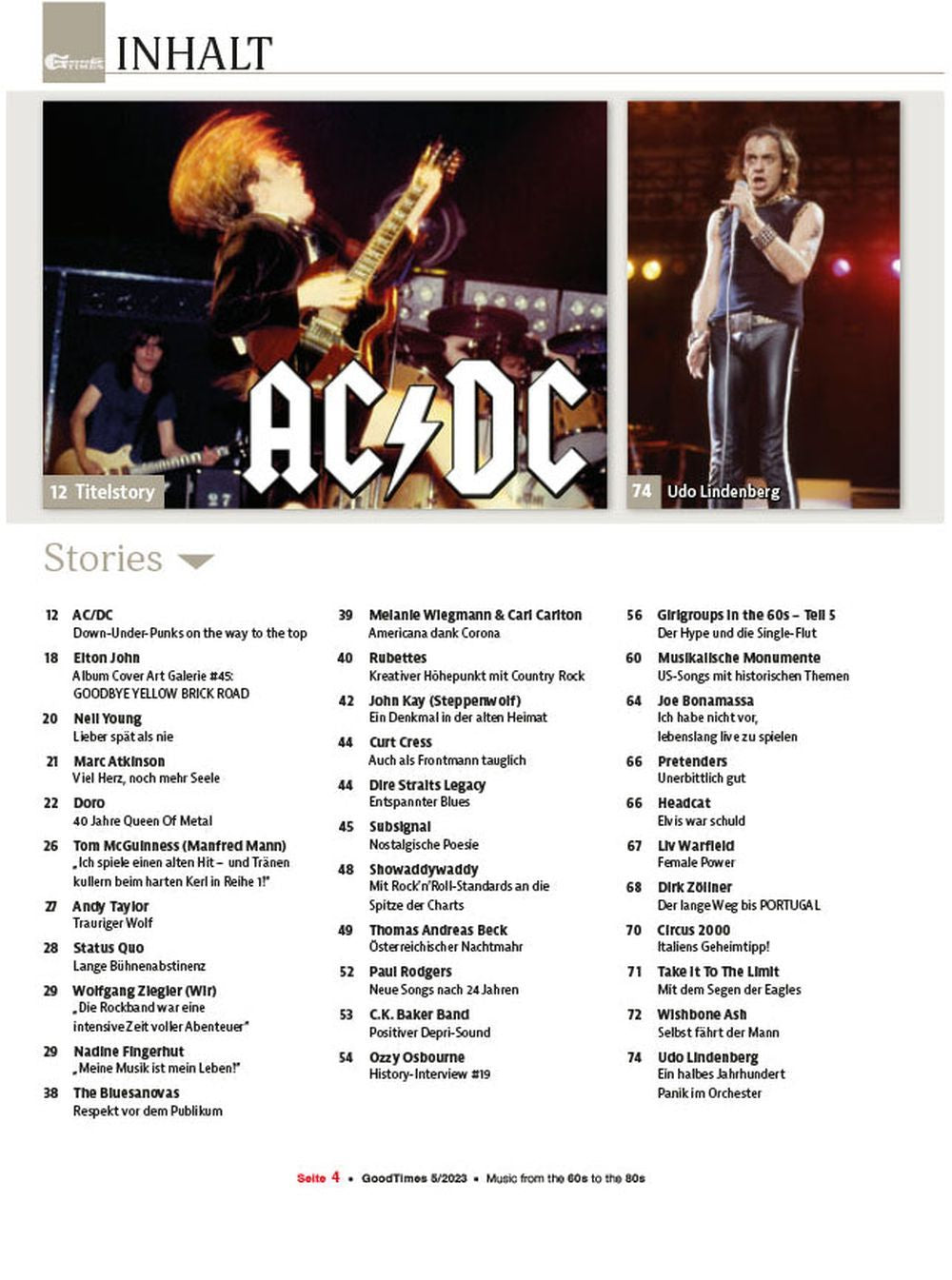 Good Times Magazin Deutschland 2023-05 AC/DC Doro The Rubettes Elton John Neil Young