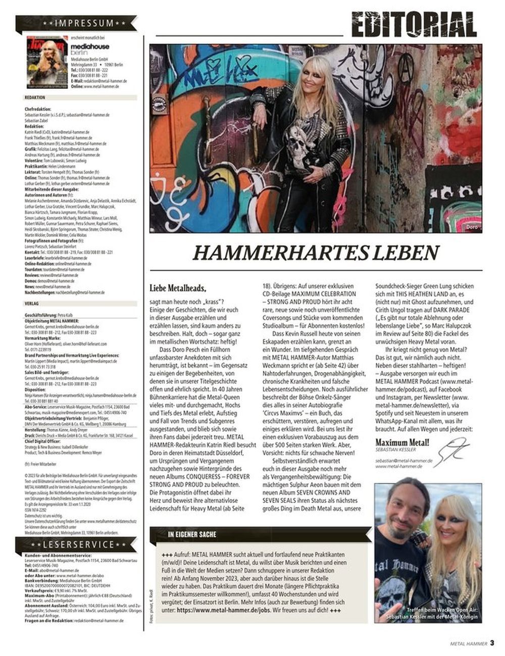 Metal Hammer Magazin Deutschland 2023-11 Doro Kevin Russell Primal Fear
