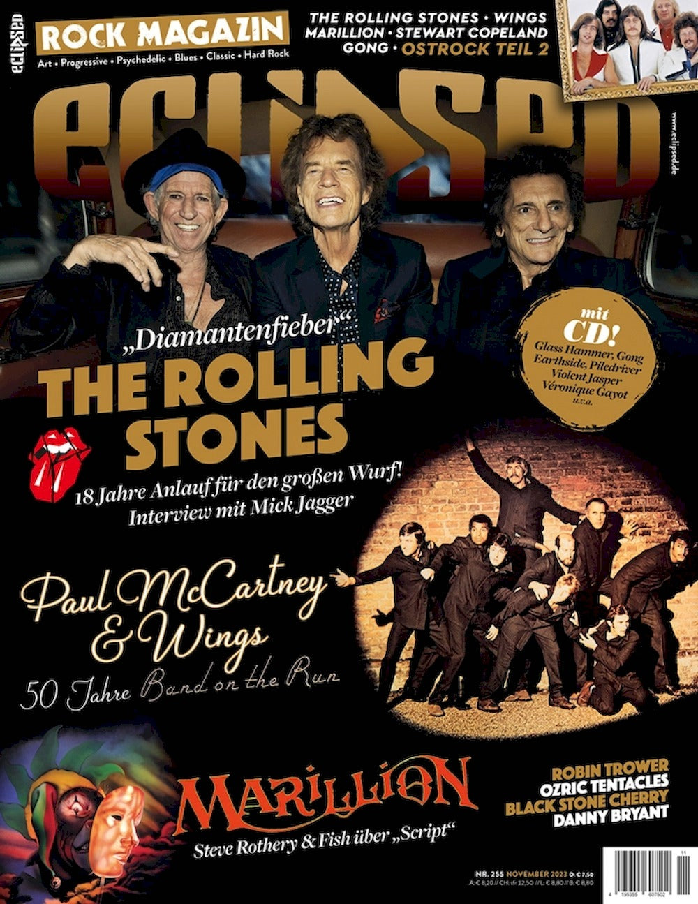 Eclipsed Magazin Deutschland 2023 #255 Rolling Stones Paul McCartney Wings Marillion