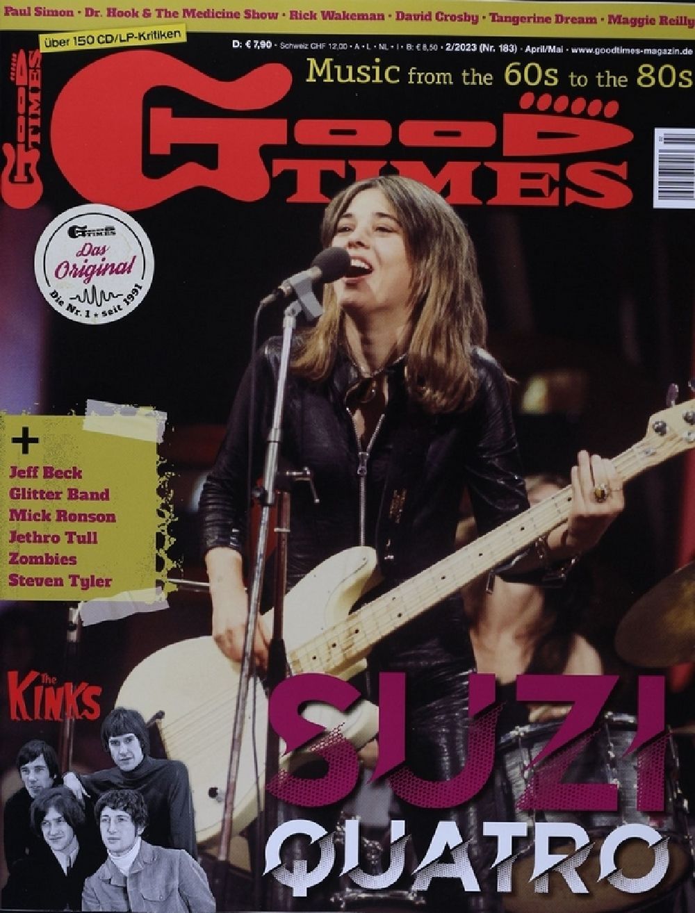 Good Times Magazin Deutschland 2023-02 Suzi Quatro Kinks Jeff Beck Glitter Band