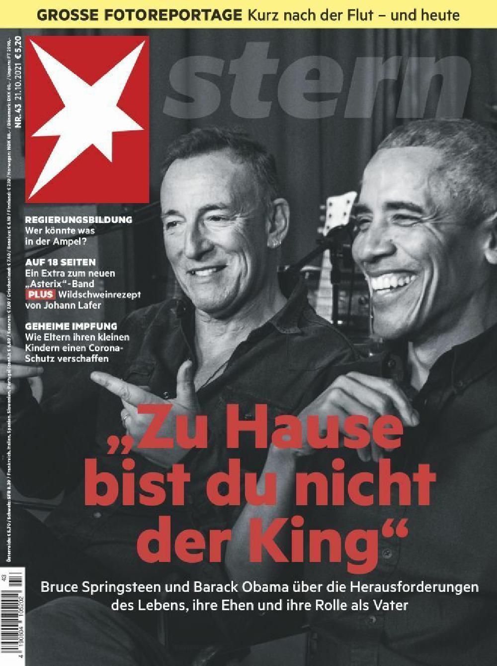 Stern Magazin Deutschland 2021-43 Bruce Springsteen Barack Obama