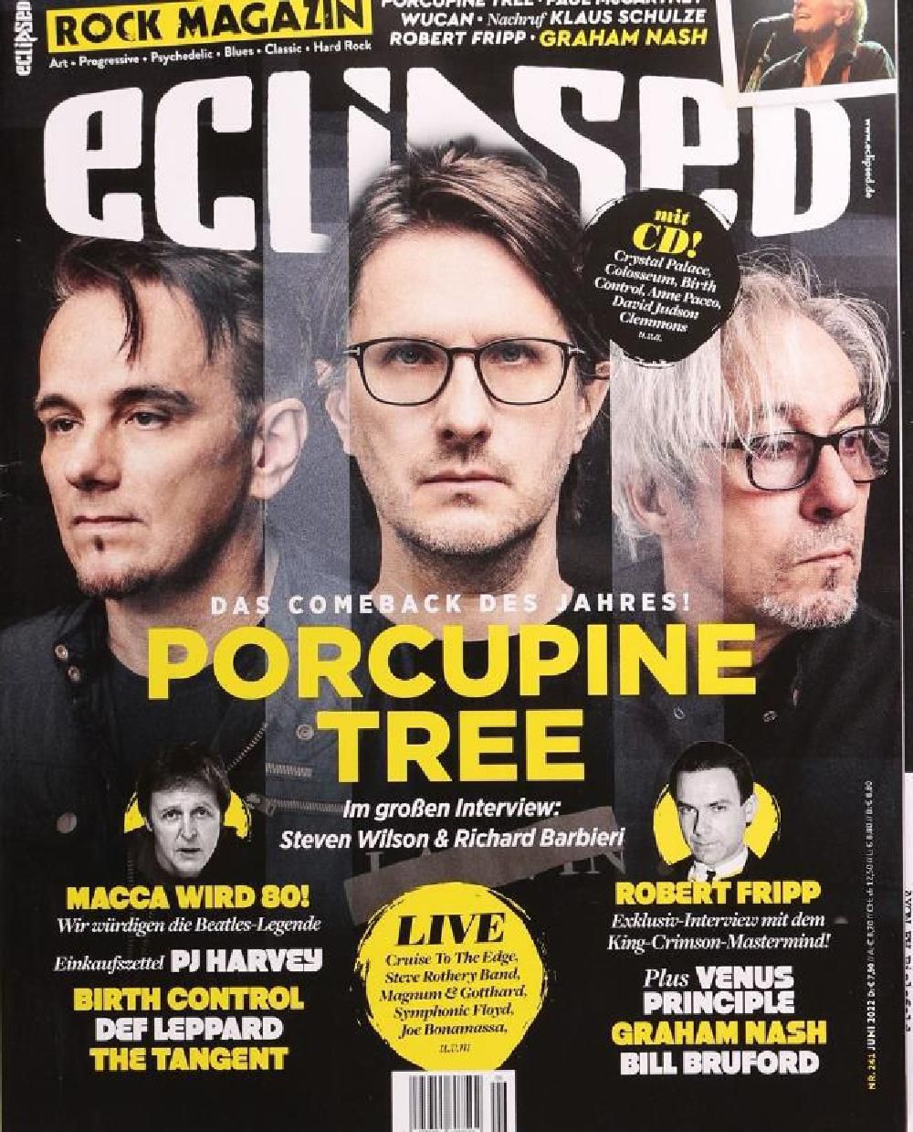 Eclipsed Magazin Deutschland 2022 #241 Porcupine Tree Robert Fripp Graham Nash