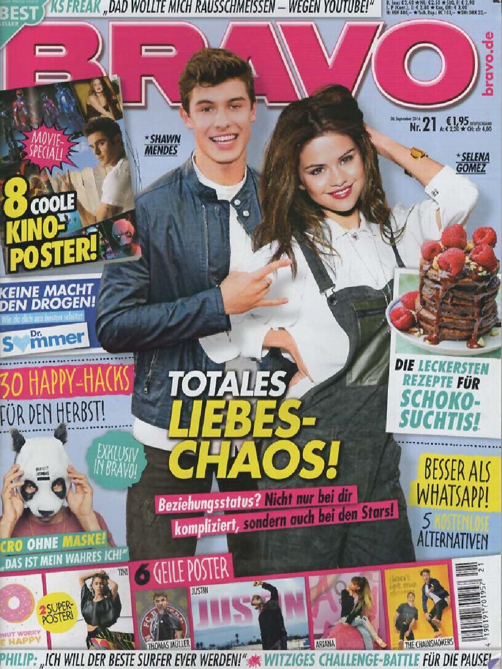Bravo Magazin Deutschland 2016-21 Selena Gomez Shawn Mendes Justin Timberlake