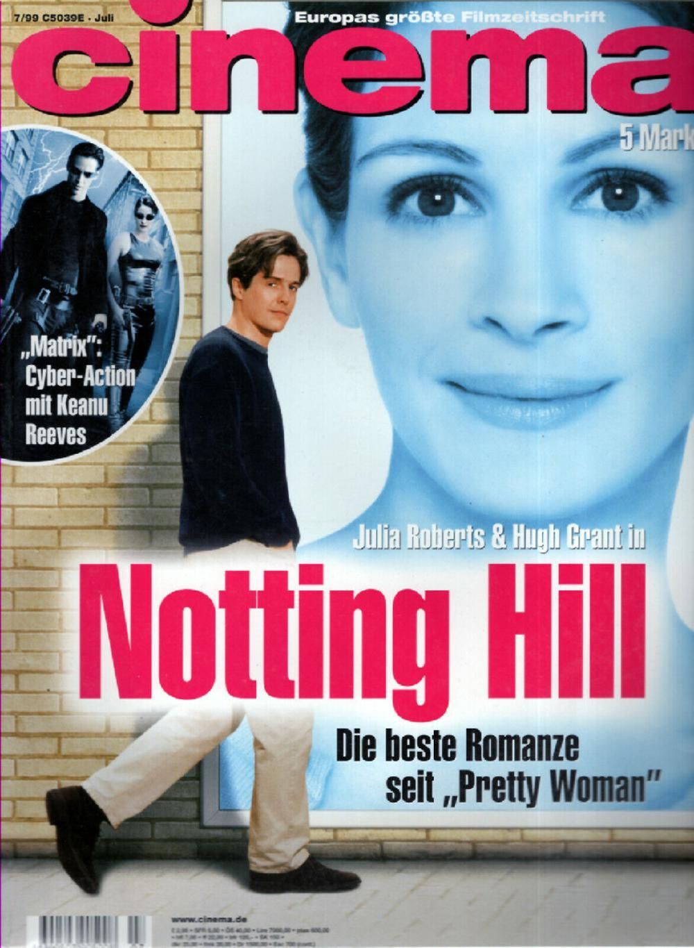 Cinema Magazin Deutschland 1999-07 Julia Roberts Hugh Grant Keanu Reeves