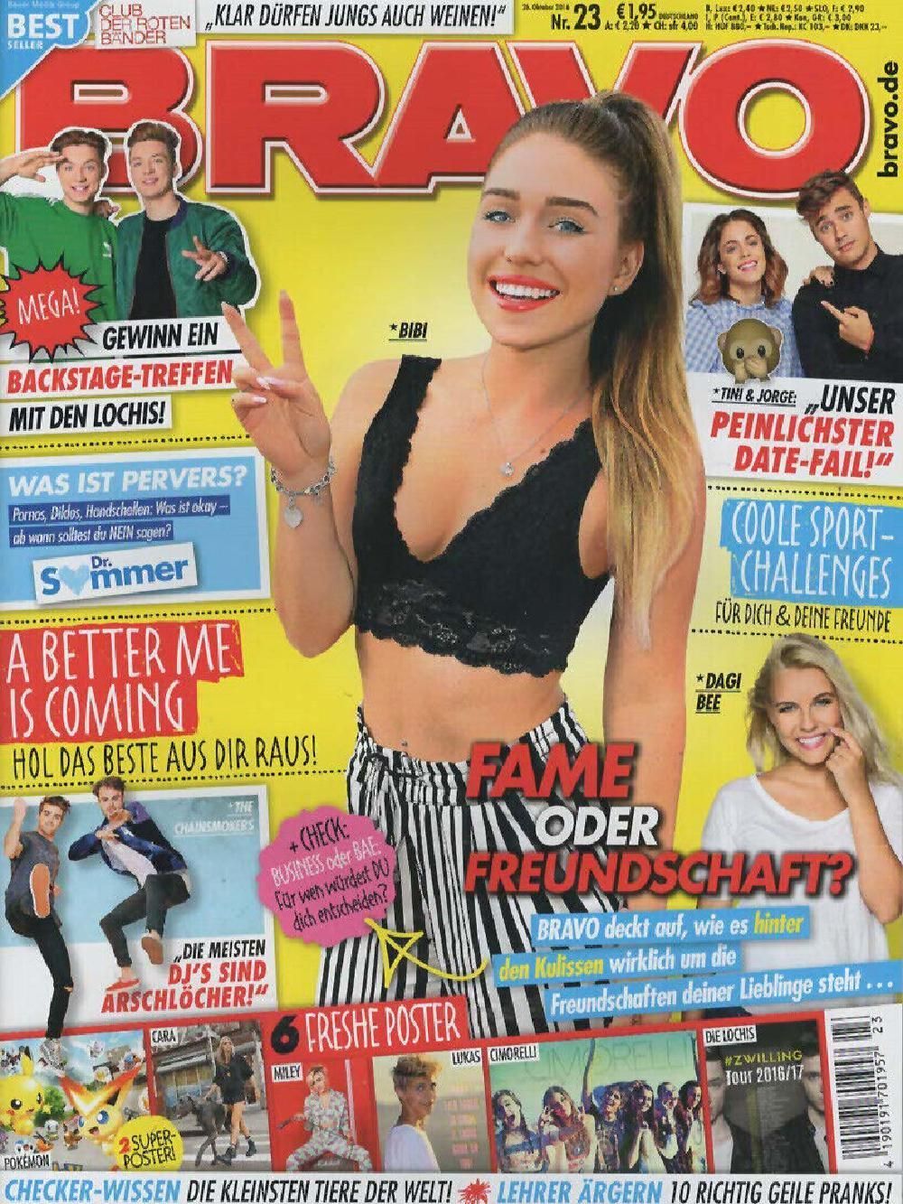 Bravo Magazin Deutschland 2016-23 The Chainsmokers Cimorelli Cara Miley