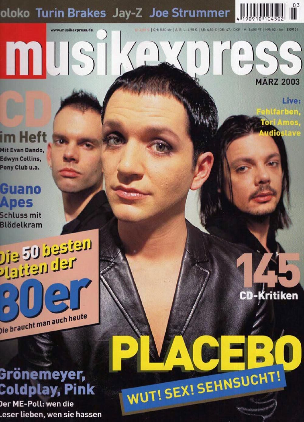 Musikexpress Magazin Deutschland 2003-03 Placebo Guano Apes Tori Amos