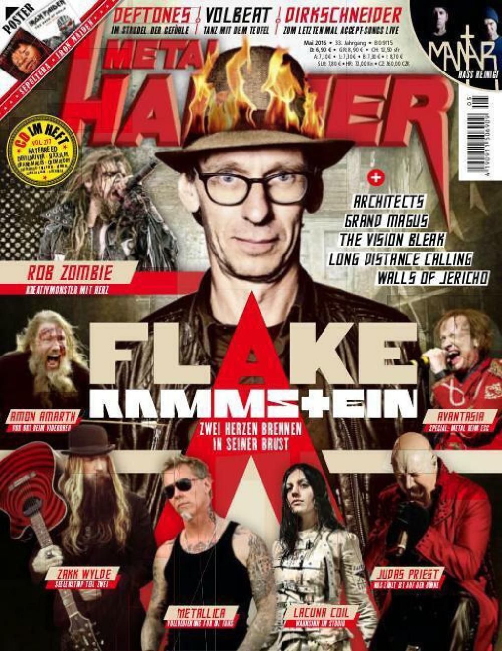 Metal Hammer Magazin Deutschland 2016-05 Flake Rammstein Rob Zombie Avantasia