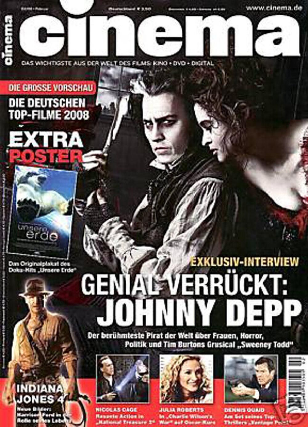 Cinema Magazin Deutschland 2008-02 Johnny Depp Julia Roberts