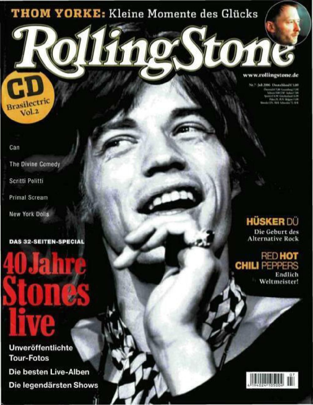 Rolling Stone Magazin Deutschland 2006-07 Mick Jagger Thom Yorke Hüsker Dü Can