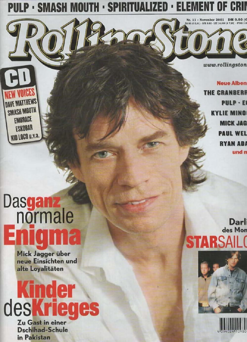 Rolling Stone Magazin Deutschland 2001-11 Mick Jagger Star Sailor Rolling Stones