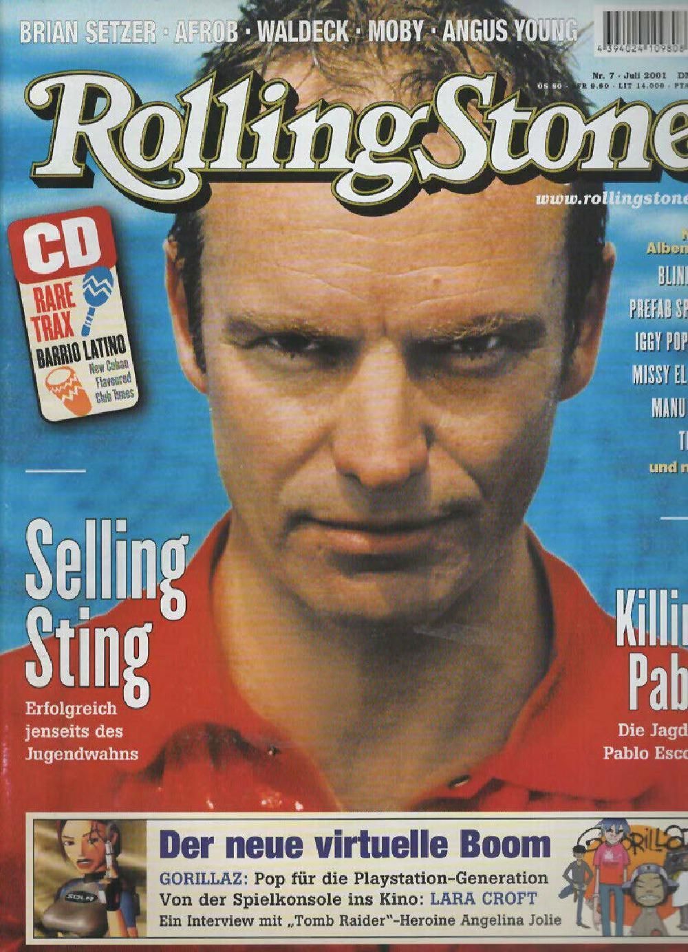 Rolling Stone Magazin Deutschland 2001-07 Sting Blink-182 Iggy Pop Manu Chao