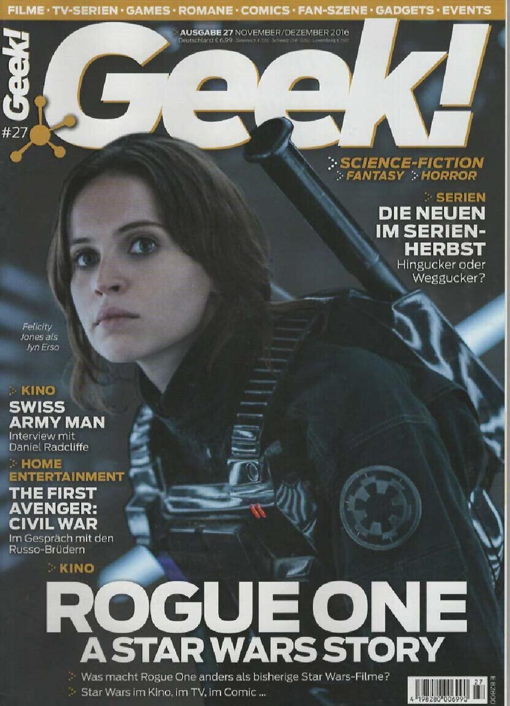 Geek Magazin Deutschland 2017 #27 Felicity Jones Rogue One Star Wars