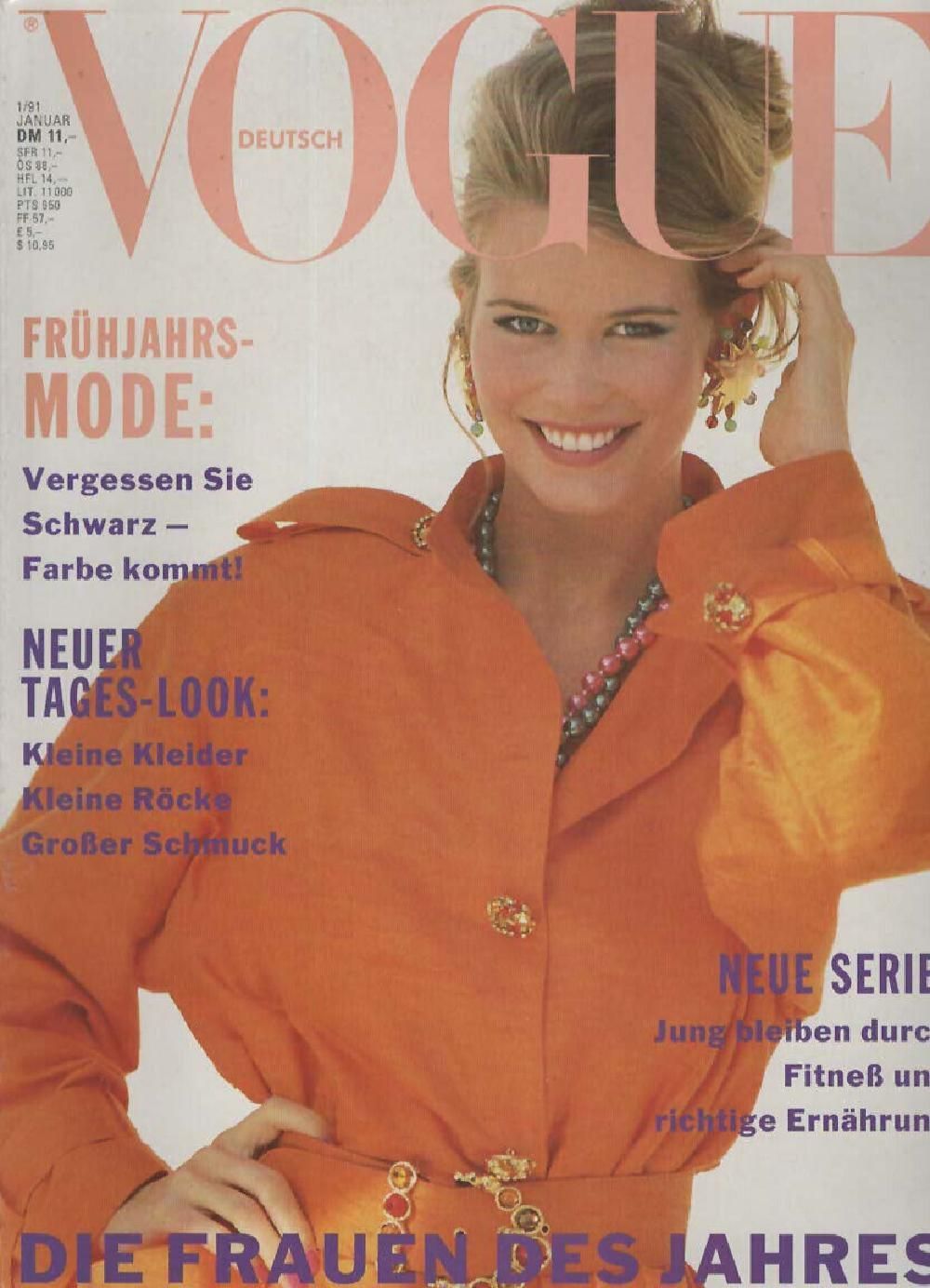 Vogue Magazin Deutschland 1991-01 Claudia Schiffer