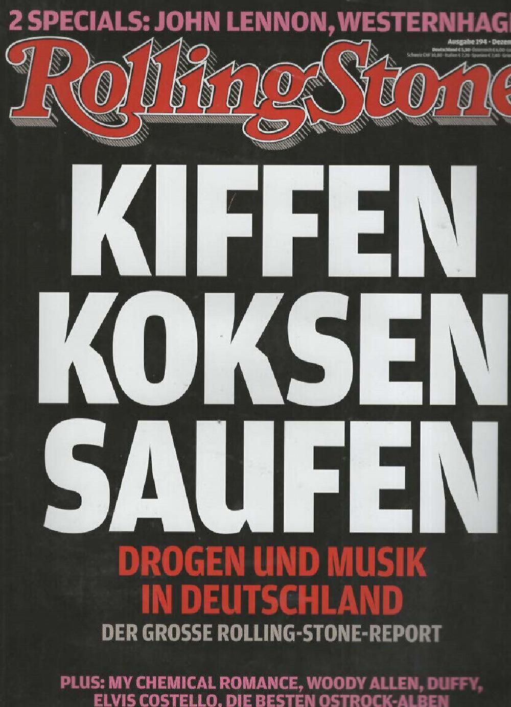 Rolling Stone Magazin Deutschland 2010-12 John Lennon Westernhagen