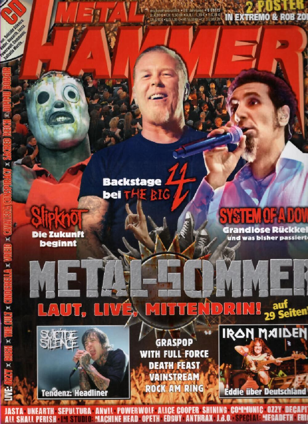 Metal Hammer Magazin Deutschland 2011-08 Metallica Slipknot System Of A Down