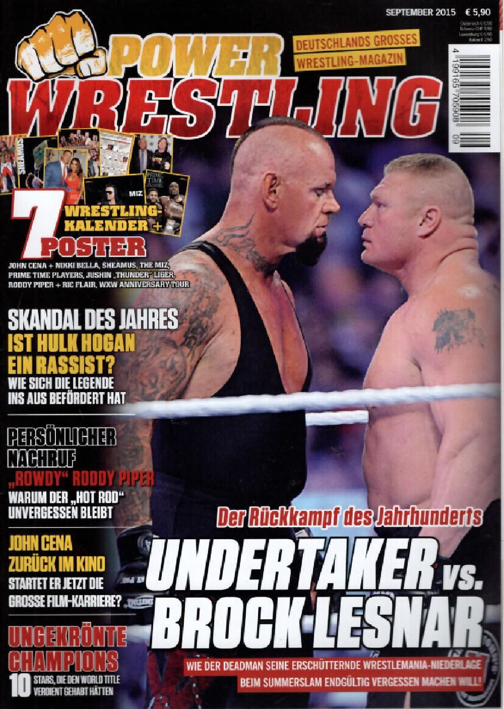 Power Wrestling Magazin Deutschland 2015-09 Undertaker Brock Lesnar Hulk Hogan
