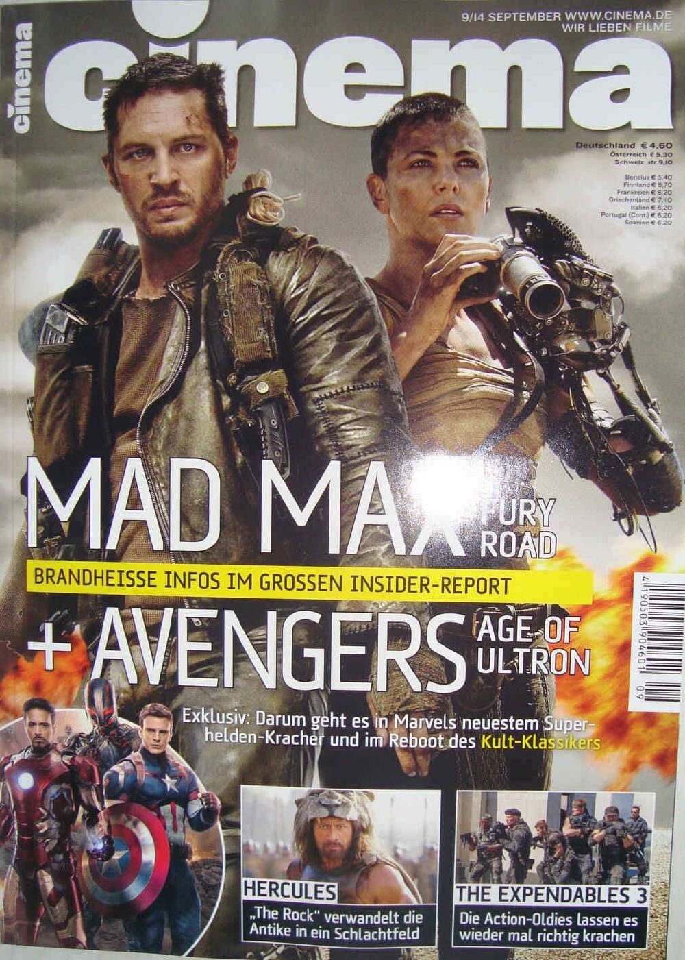 Cinema Magazin Deutschland 2014-09 Tom Hardy Charlize Theron The Rock