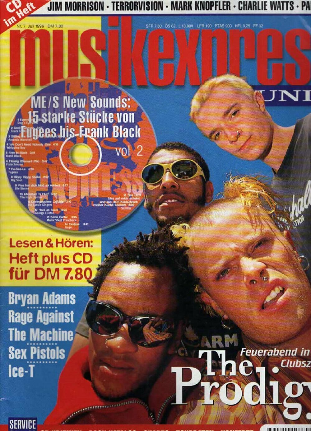 Musikexpress Magazin Deutschland 1996-07 The Prodigy Bryan Adams Sex Pistols