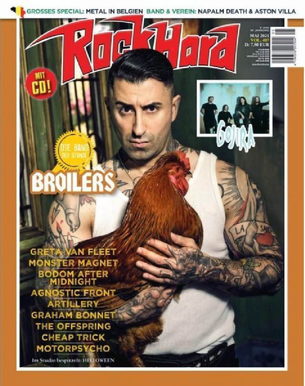 Rock Hard Magazin Deutschland 2021 #407 Broilers Greta Van Fleet Gojira Cheap Trick