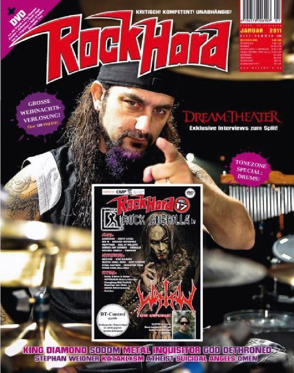 Rock Hard Magazin Deutschland 2011-01 Dream Theater King Diamond Sodom #284