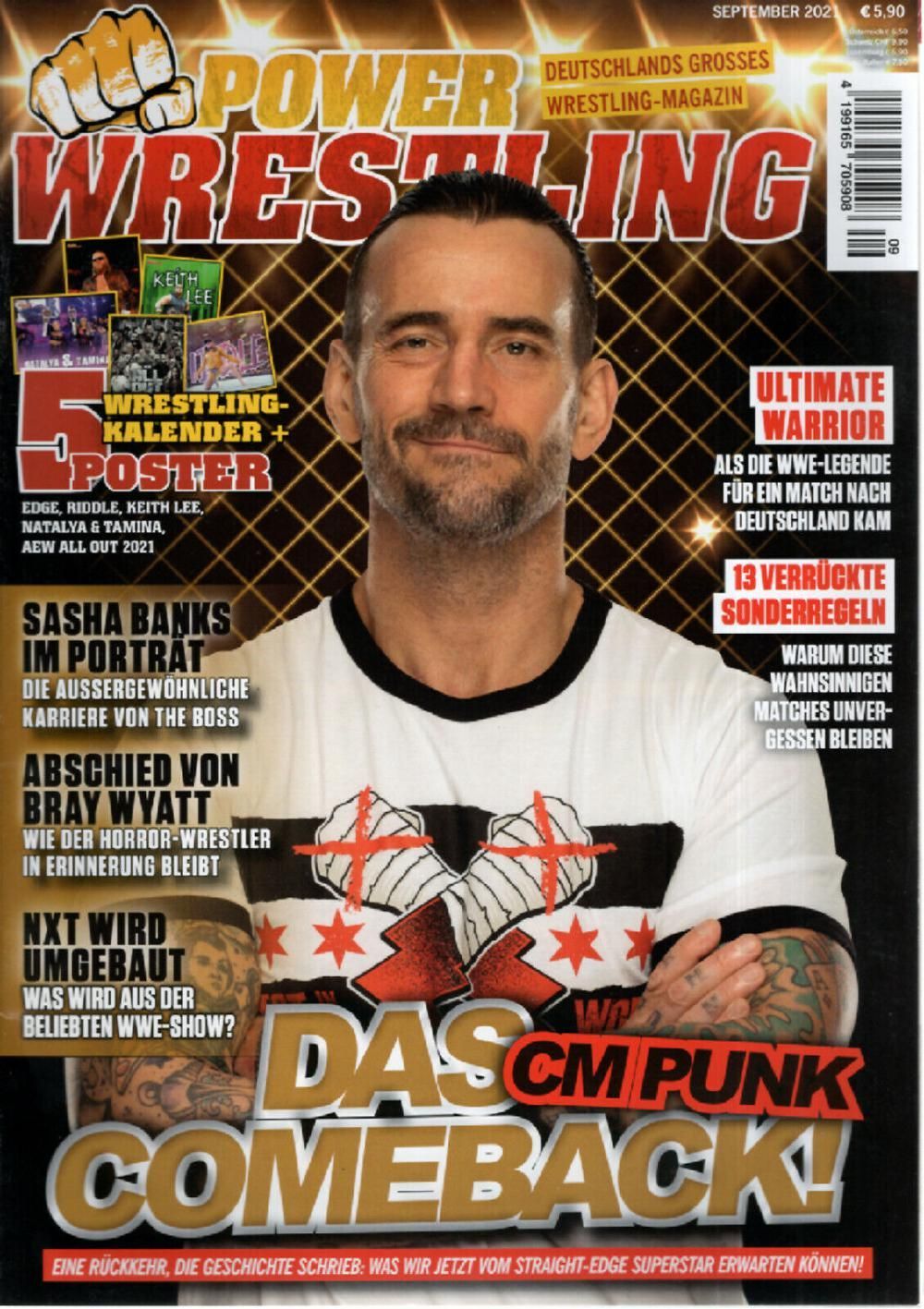 Power Wrestling Magazin Deutschland 2021-09 CM Punk Sasha Banks Edge Keith Lee