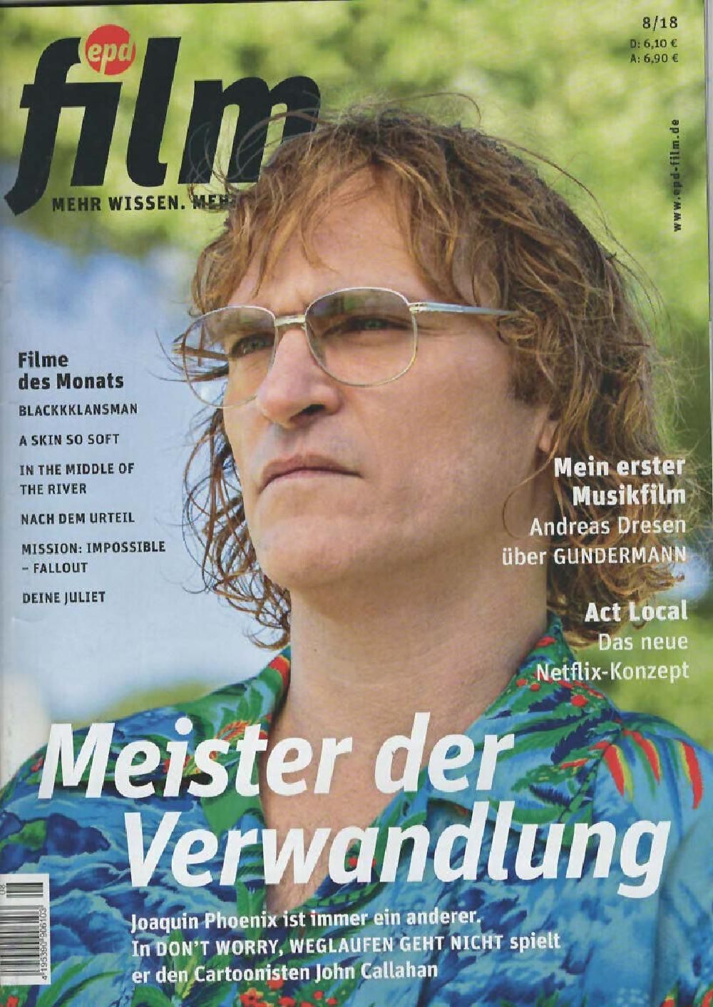 EPD Film Magazin Deutschland 2018-08 Joaquin Phoenix