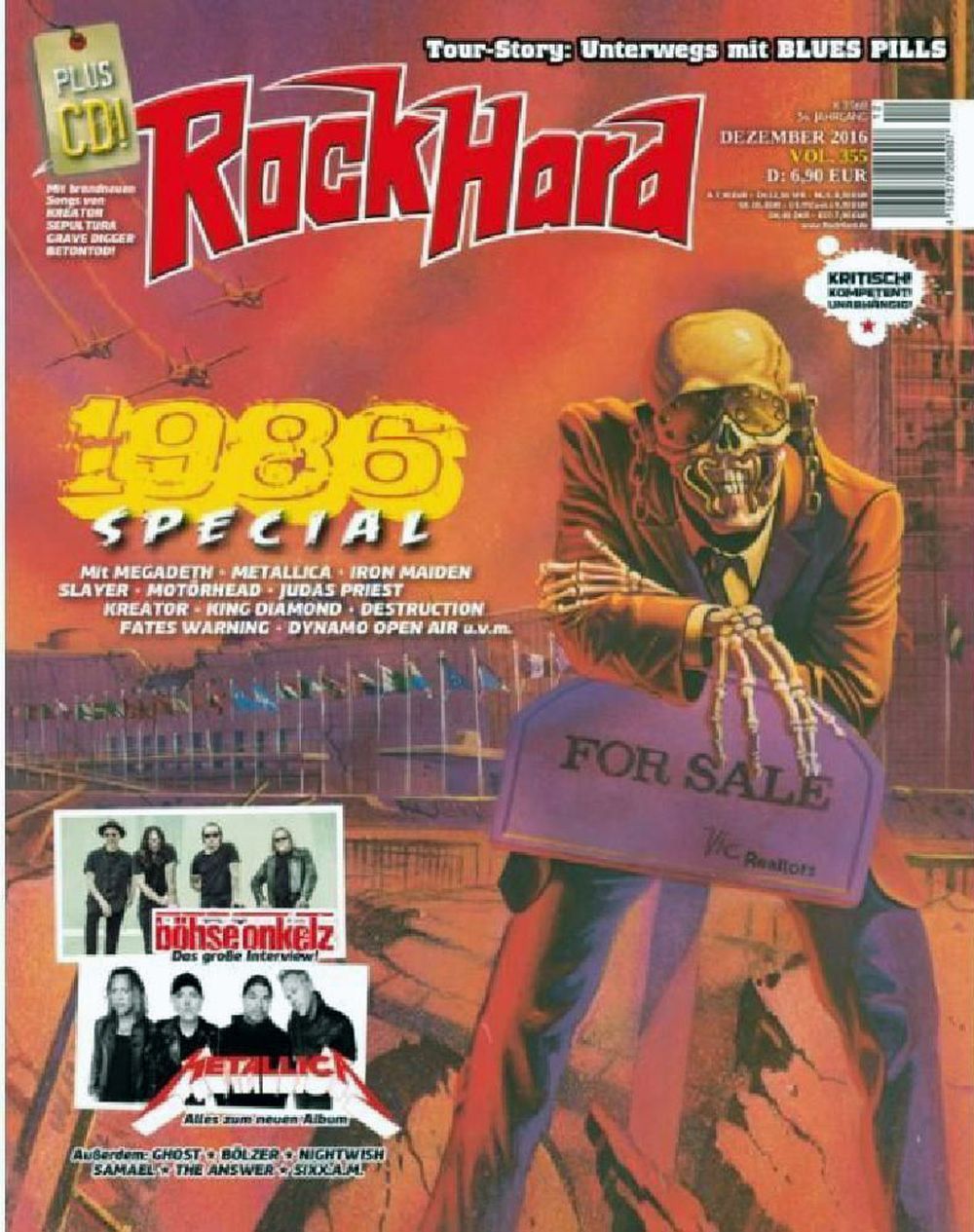 Rock Hard Magazin Deutschland 2016 #355 Metallica Megadeth
