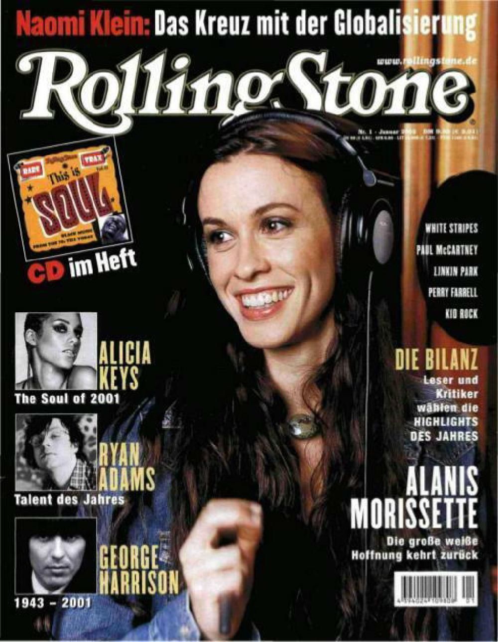 Rolling Stone Magazin Deutschland 2002-01 Alanis Morissette Alicia Keys Ryan Adams