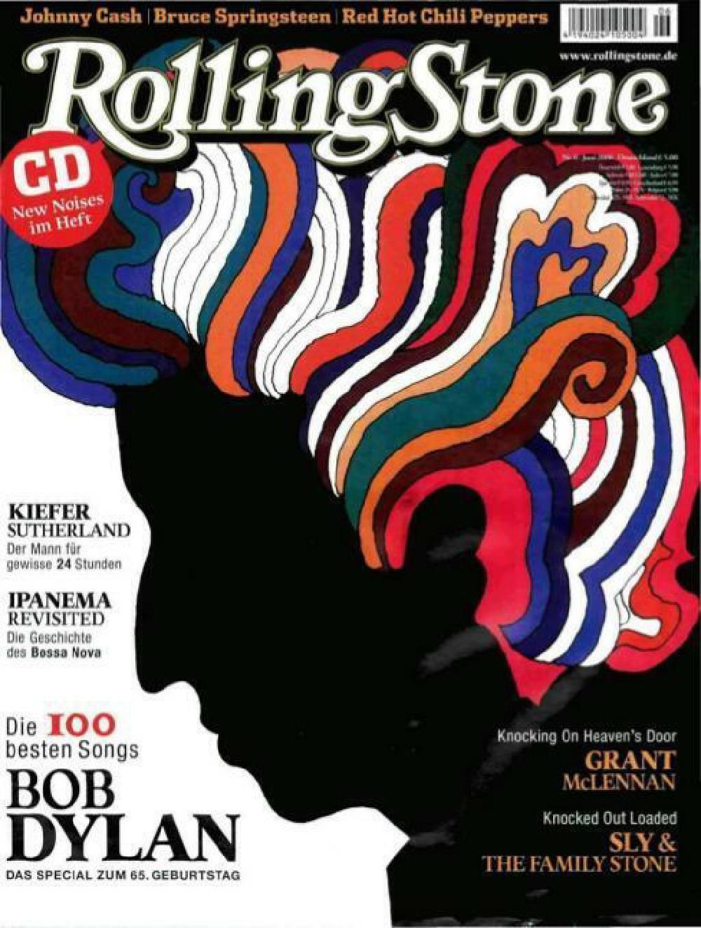 Rolling Stone Magazin Deutschland 2006-06 Bob Dylan Kiefer Sutherland Johnny Cash