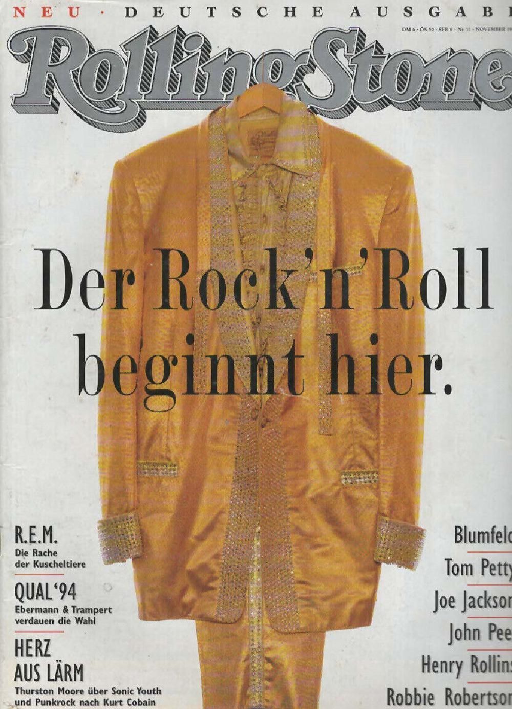 Rolling Stone Magazin Deutschland 1994-11 REM Brian Jones Joe Jackson John Peel