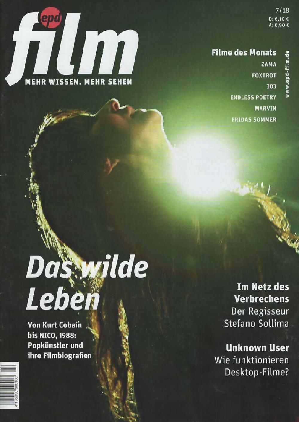 EPD Film Magazin Deutschland 2018-07 Nico Kurt Cobain