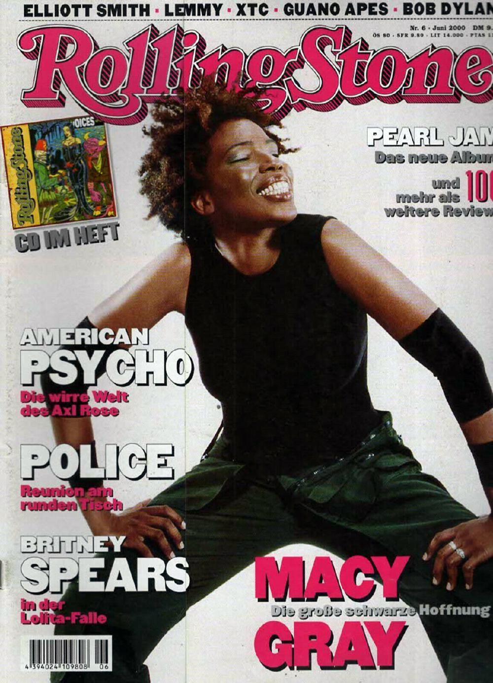 Rolling Stone Magazin Deutschland 2000-06 Macy Gray Policw Britney Spears Pearl Jam Police