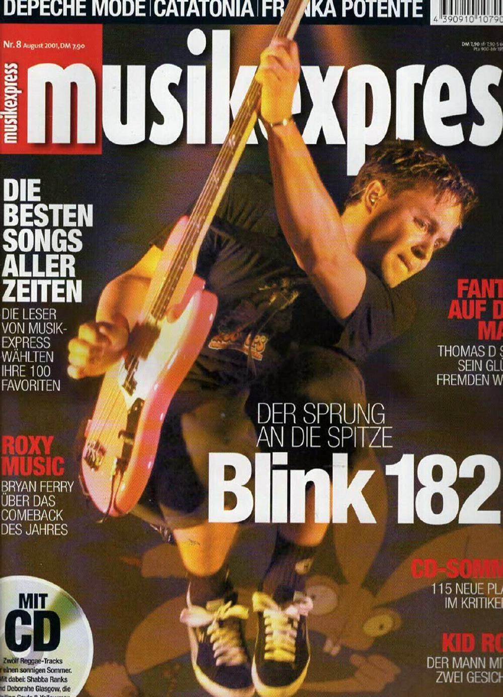 Musikexpress Magazin Deutschland 2001-08 Blink 182 Roxy Music Kid Rock