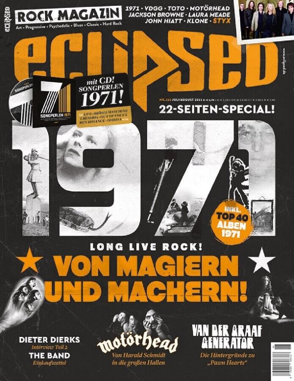 Eclipsed Magazin Deutschland 2021-07+08 Motörhead Laura Meade Jackson Browne Styx