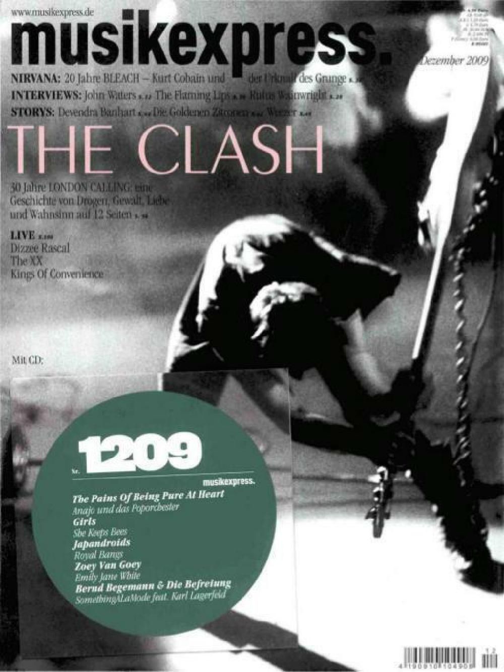 Musikexpress Magazin Deutschland 2009-12 The Clash Nirvanna John Waters Nirvana