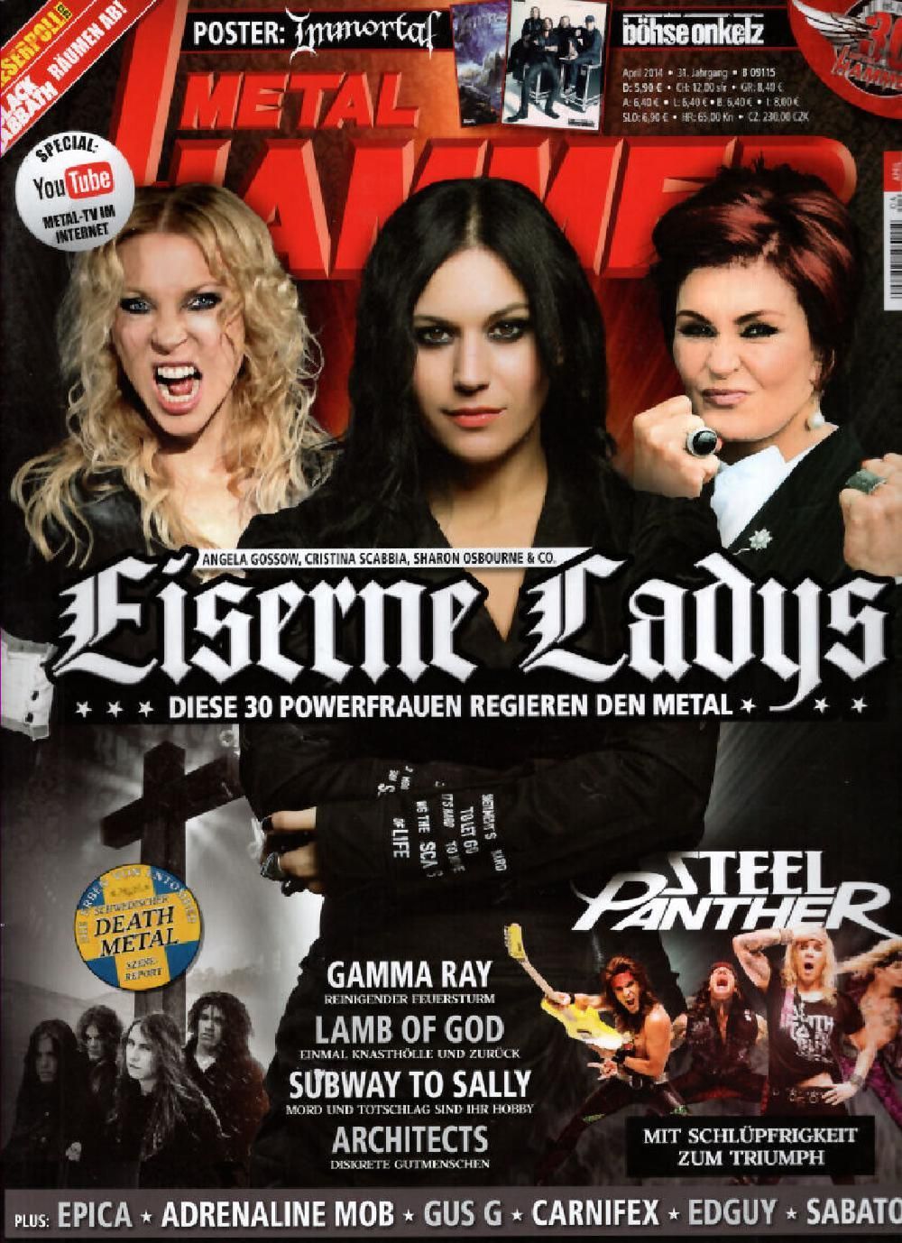 Metal Hammer Magazin Deutschland 2014-04 Angela Gossow Sharon Osbourne Scabbia