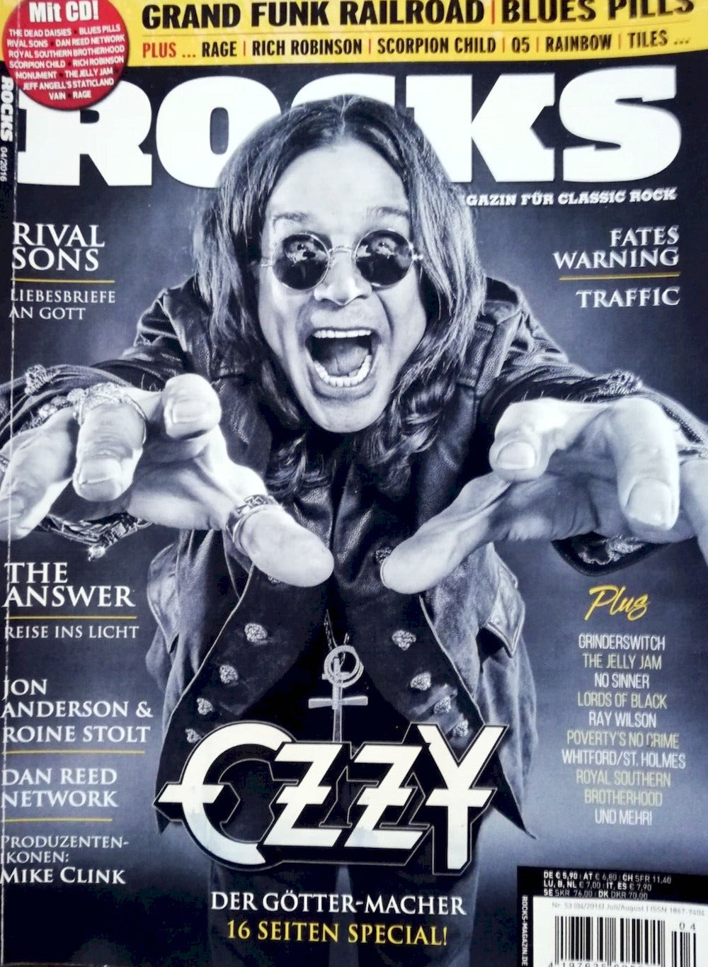 Rocks Magazin Deutschland 2016 #53 Ozzy Osbourne Rival Sons The Answer Traffic