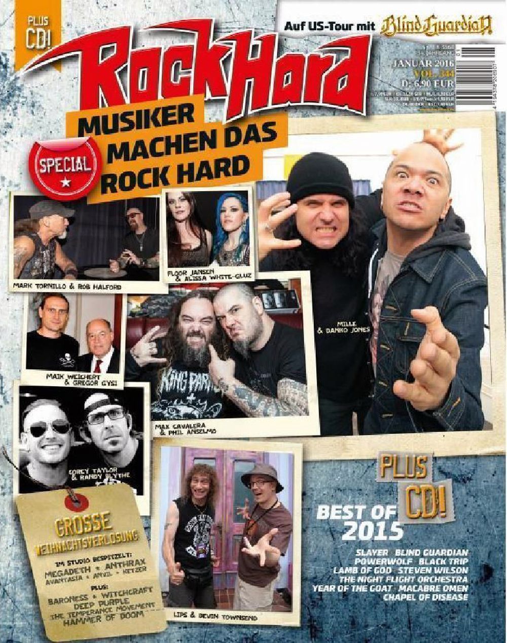 Rock Hard Magazin Deutschland 2016 #344 Mark Tornillo Rob Halford Floor Jansen