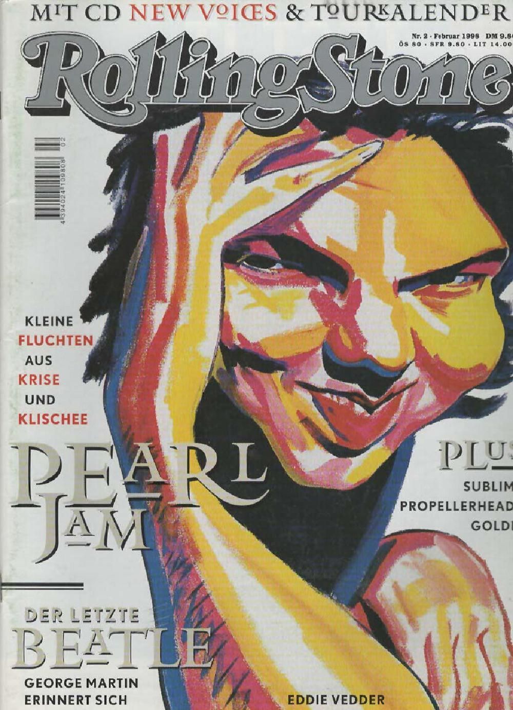Rolling Stone Magazin Deutschland 1998-02 Pearl Jam