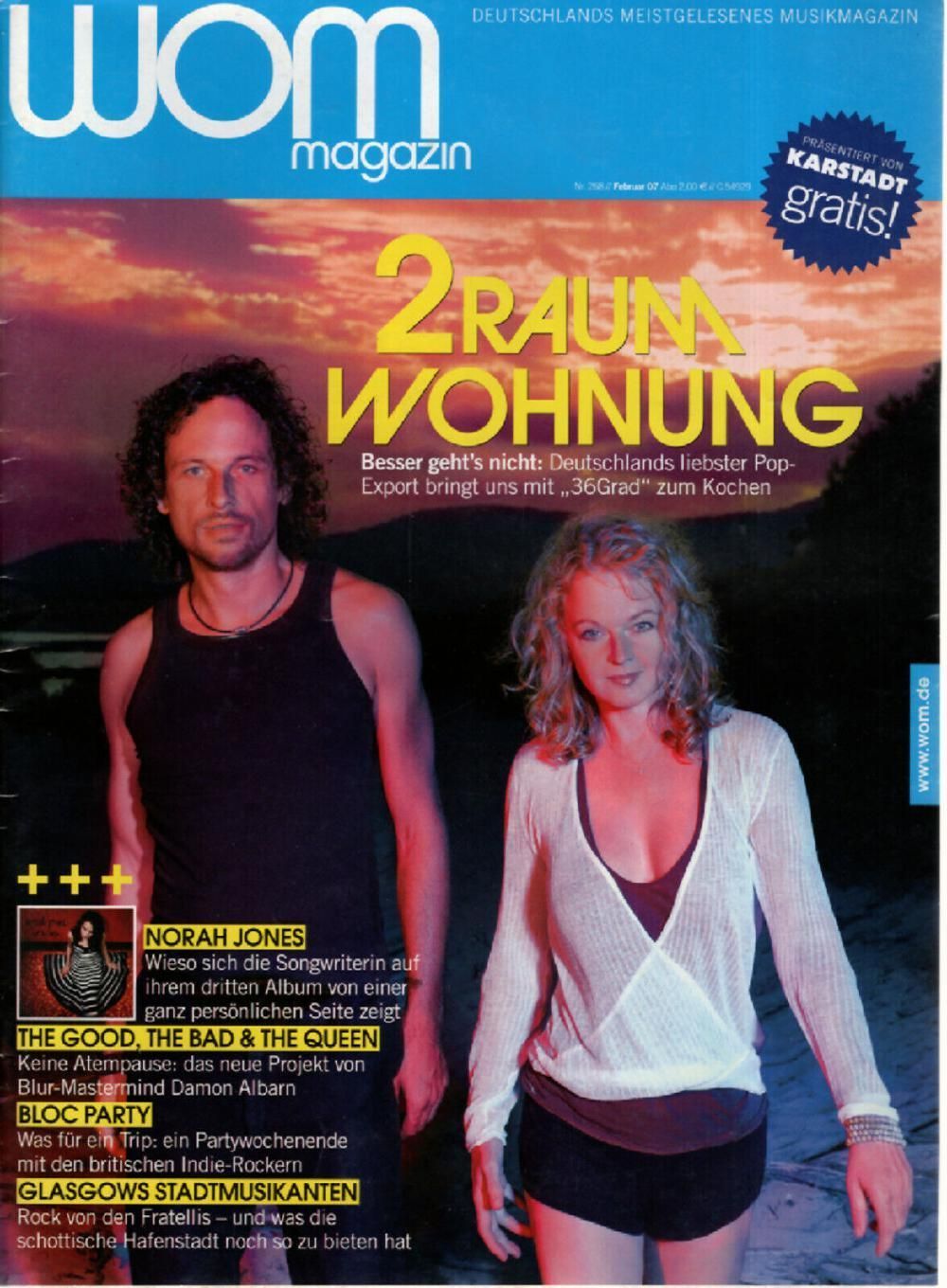 WOM Magazin Deutschland 2007 #268 2Raumwohnung Norah Jones Carla Bruni