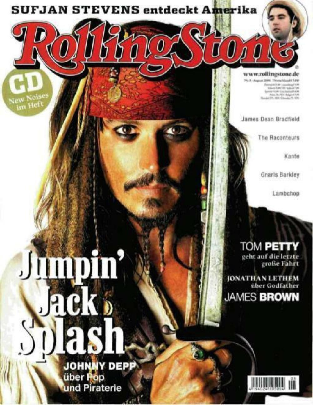 Rolling Stone Magazin Deutschland 2006-08 Johnny Depp Tom Petty James Brown