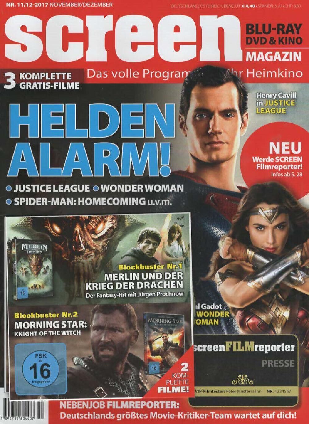 Screen Magazin Deutschland 2017-11 Henry Cavill Gal Gadot