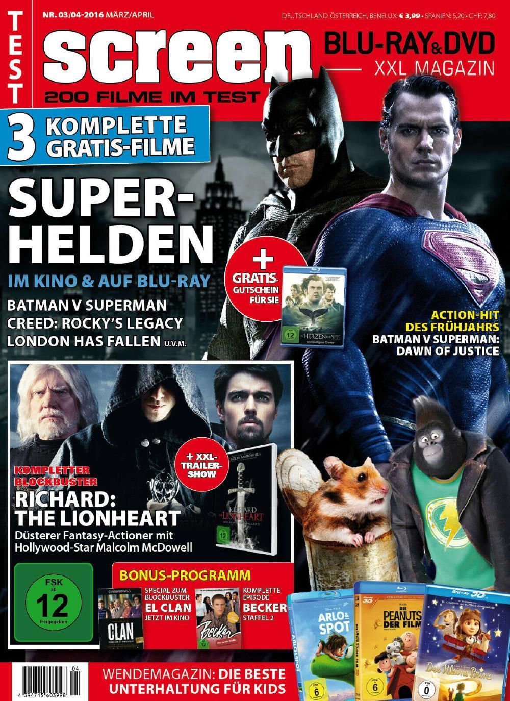Screen Magazin Deutschland 2016-03 Henry Cavill Ben Affleck