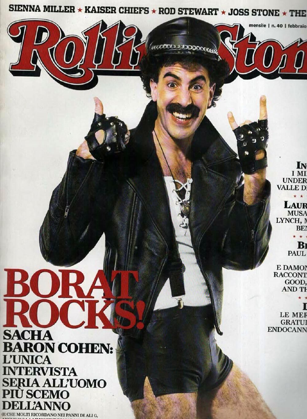 Rolling Stone Magazin Italien 2007 #40 Sacha Baron Cohen Sienna Miller Joss Stone
