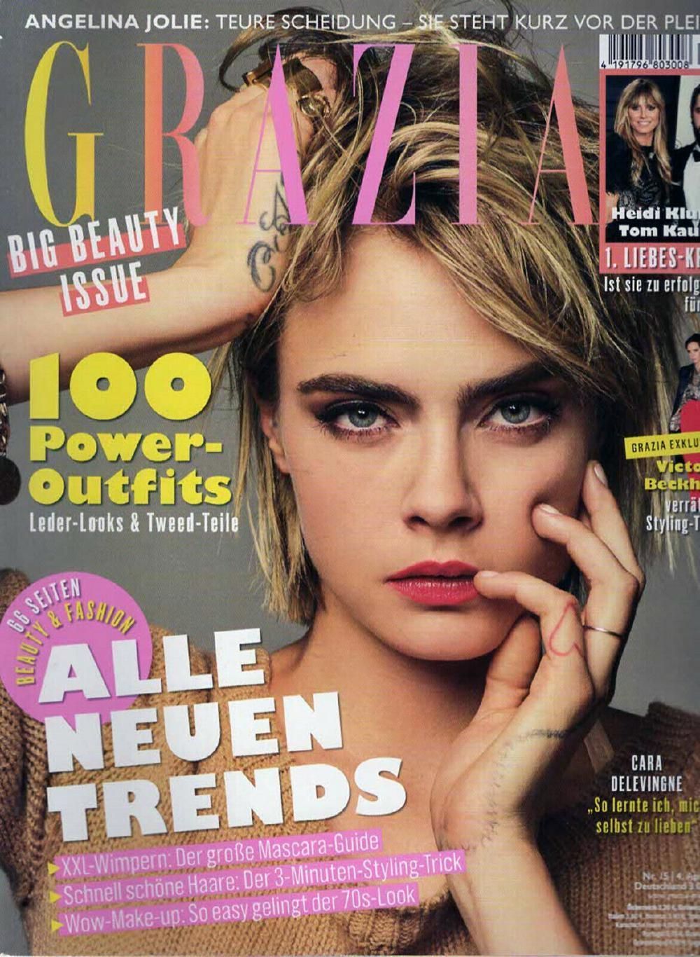 Grazia Magazin Deutschland 2019-15 Cara Delevingne Beckham Heidi Klum